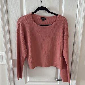 Topshop Coral Crew Neck Sweater